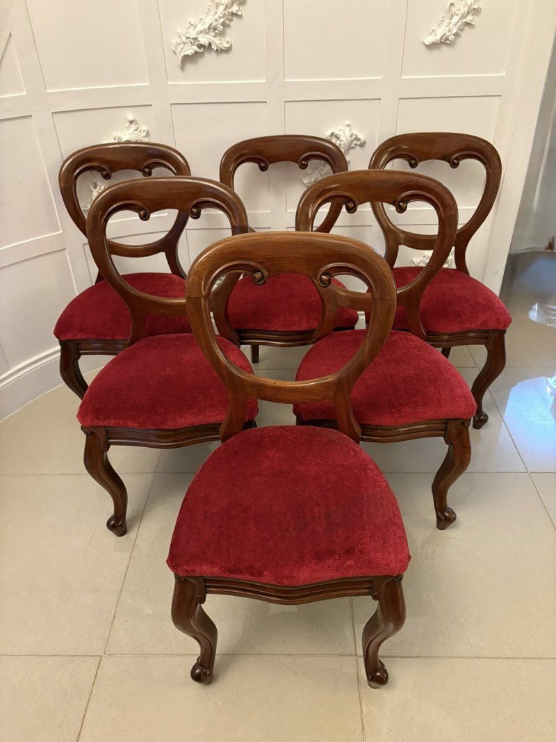 Superb Quality Set Of Six Antique Victorian Mahogany Dining Chairs - Image 3